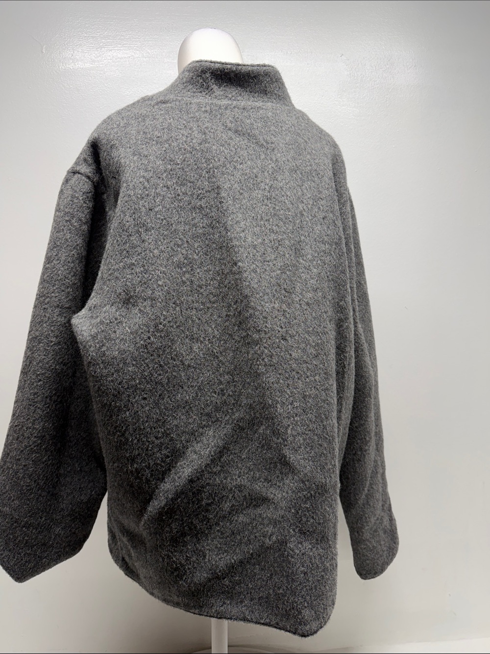 Millma's 100% Alpaca Jacket Knit Sweater Reversible Gray Black Plus Size XXL - Picture 6 of 10
